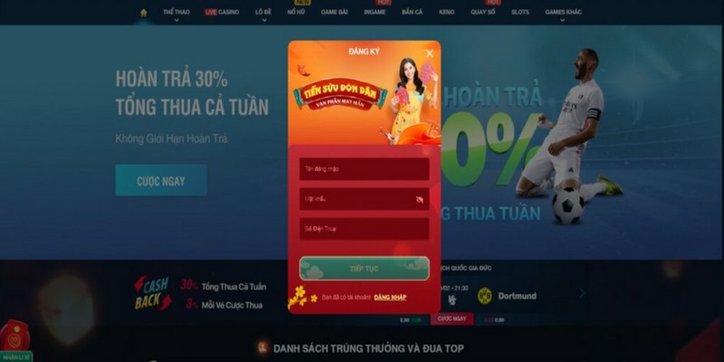 Người chơi thực hiện điền thông tin vào trong biểu mẫu của Bet88